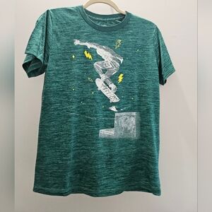 Tek Gear Teal Skateboard Graphic Tee